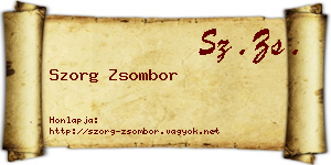 Szorg Zsombor névjegykártya