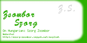 zsombor szorg business card